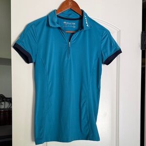 Ariat Teal Short Sleeve Performance Polo with Navy Trim